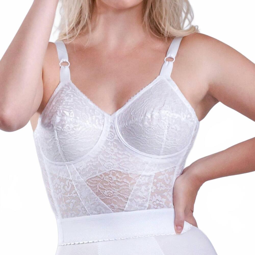NEW RAGO lacette longline wireless expandable cup bra in white